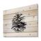 Designart - Conifer Cone Monochrome - Traditional Print on Natural Pine Wood